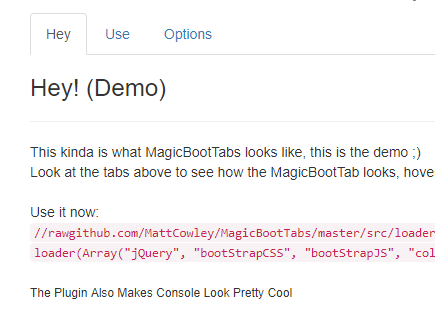 jQuery MagicBootTabs